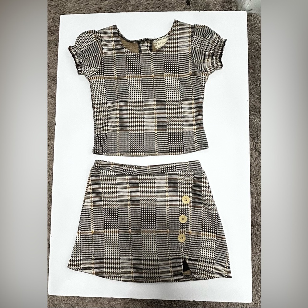 Btween Girls Plaid‎ Set